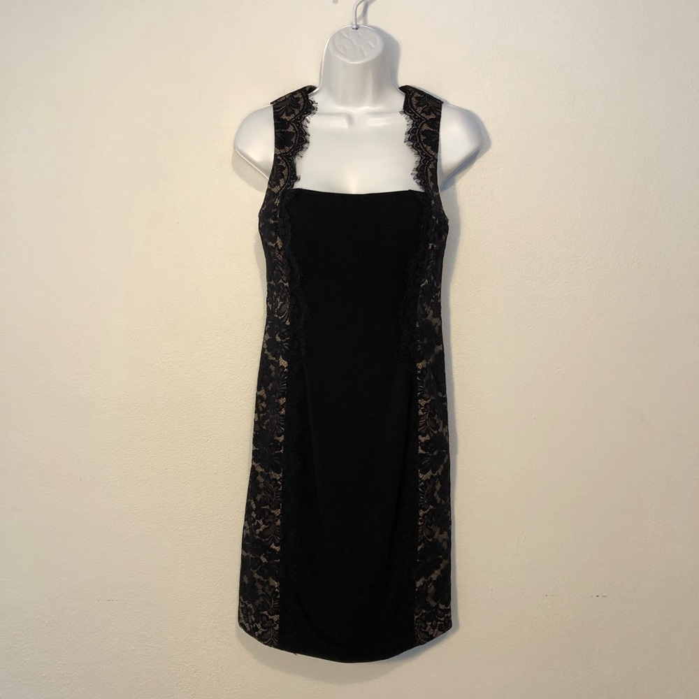 Aidan Mattox Black Lace Cocktail Dress
